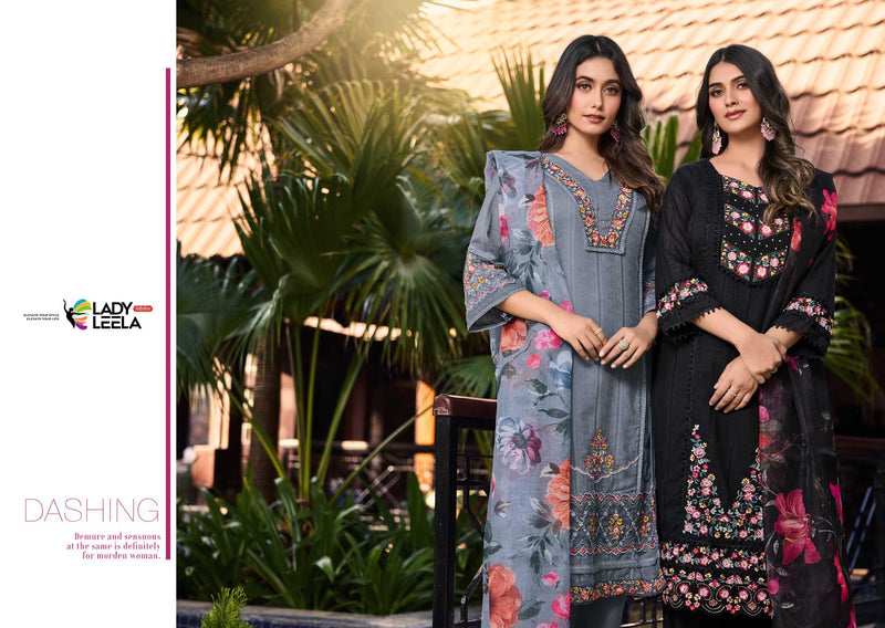 Leela Lady Summer Trends Cotton  Embroidery & Handwork Fancy Designer Combo Set Of Kurti