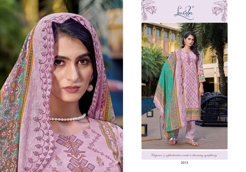Levisha Binsaeed NX Cambric Printed With Fancy Self Embroidery Designer Suit