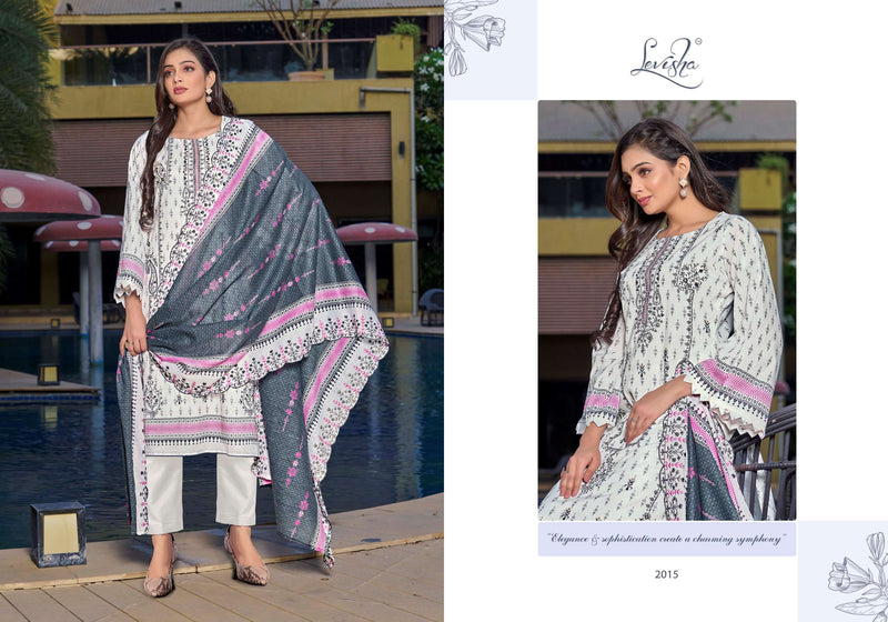 Levisha Binsaeed NX Cambric Printed With Fancy Self Embroidery Designer Suit