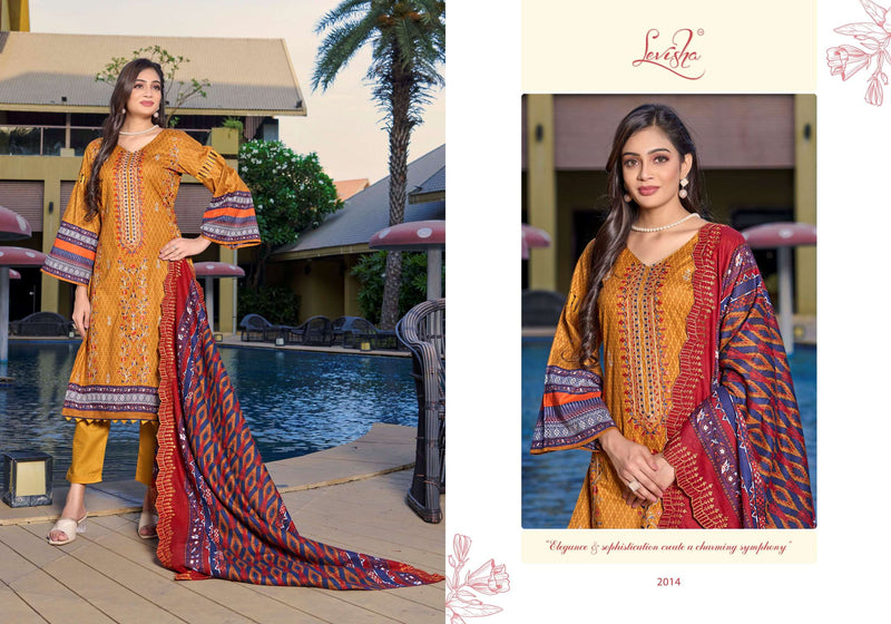 Levisha Binsaeed NX Cambric Printed With Fancy Self Embroidery Designer Suit