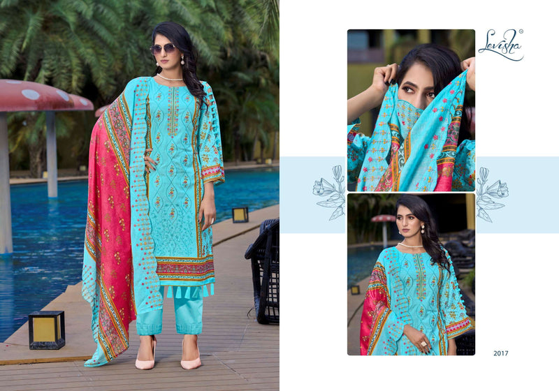 Levisha Binsaeed NX Cambric Printed With Fancy Self Embroidery Designer Suit