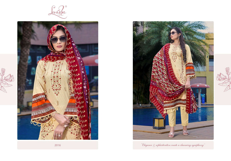 Levisha Binsaeed NX Cambric Printed With Fancy Self Embroidery Designer Suit
