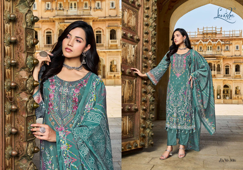 Levisha Naira Nx Vol 5 Cambric Cotton  Pakistani Style Print With Fancy Self Embroidery Salwar Suit