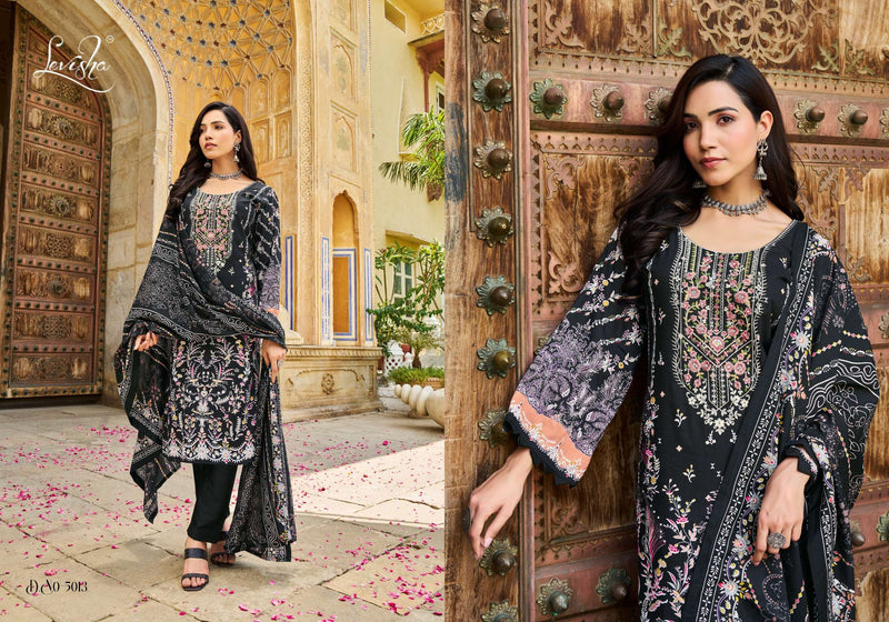 Levisha Naira Nx Vol 5 Cambric Cotton  Pakistani Style Print With Fancy Self Embroidery Salwar Suit