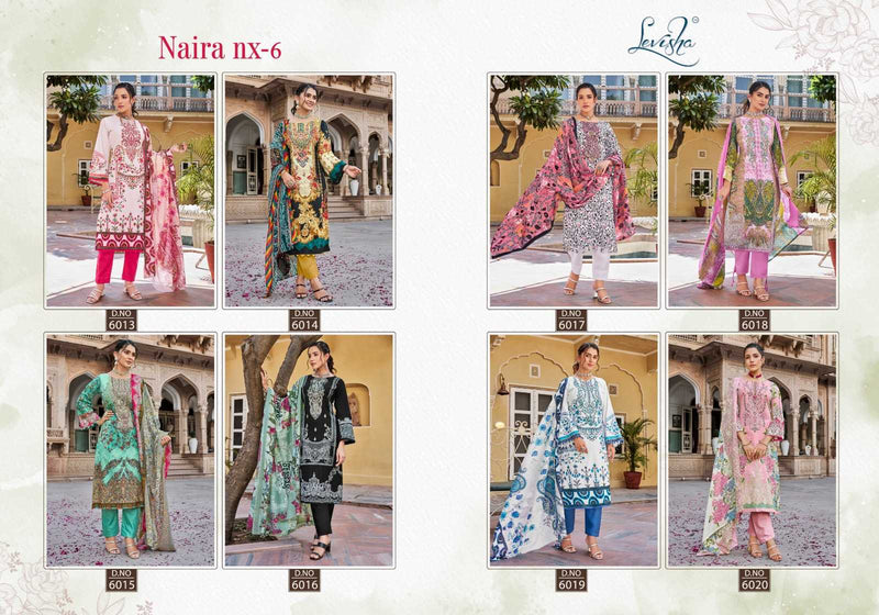 Levisha Naira Nx Vol 6 Cotton Pakistani Style Print With Fancy Self Embroidery Digital Salwar Kameez
