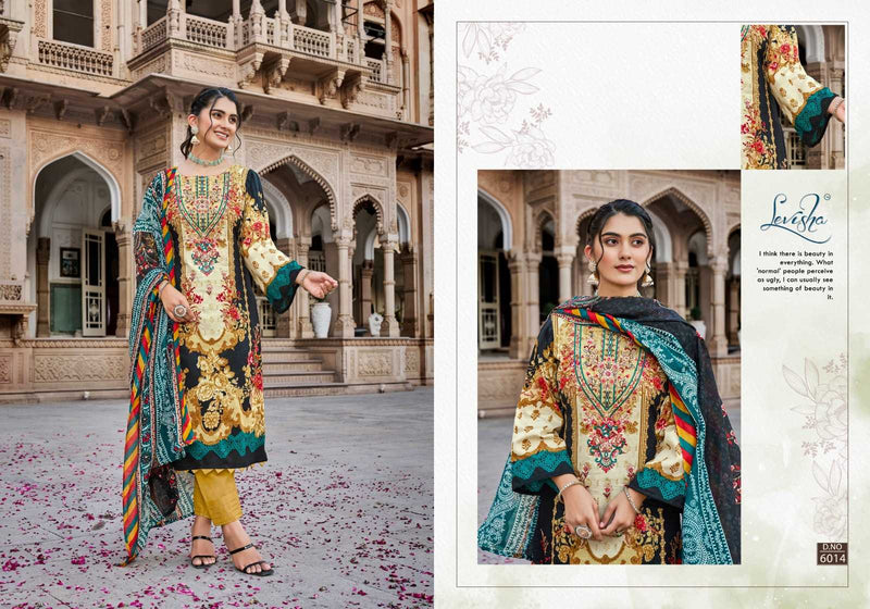 Levisha Naira Nx Vol 6 Cotton Pakistani Style Print With Fancy Self Embroidery Digital Salwar Kameez