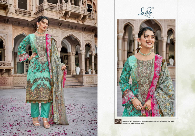 Levisha Naira Nx Vol 6 Cotton Pakistani Style Print With Fancy Self Embroidery Digital Salwar Kameez
