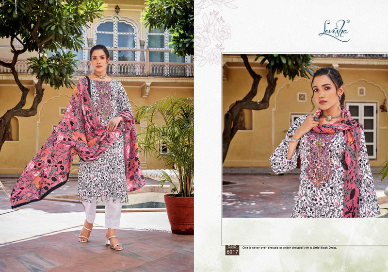 Levisha Naira Nx Vol 6 Cotton Pakistani Style Print With Fancy Self Embroidery Digital Salwar Kameez