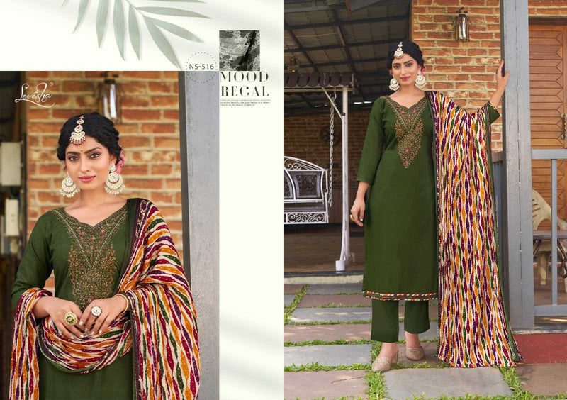 Levisha Nivisha Vol 7 Pure Rayon Slub With Embroidered Work Salwar Suit