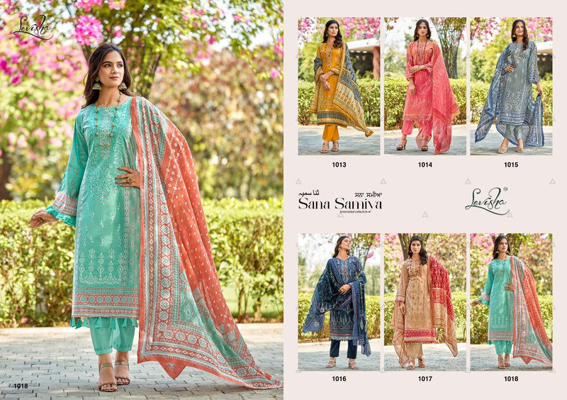 Levisha Sana Samiya Cambric Cotton Printed With Fancy Self Embroidery Fancy Salwar Suit