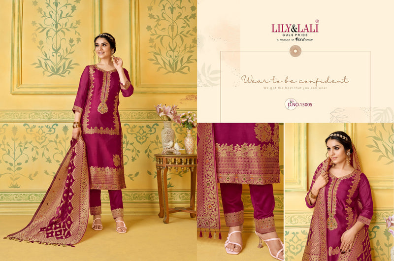 Lily & Lali Silkyness Pure Jacquard Handwork Designer Wear Kurti Collection