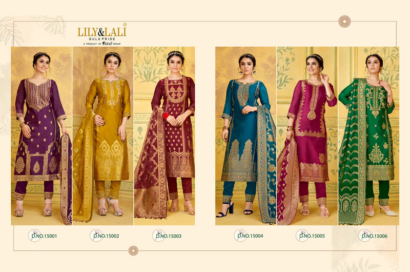 Lily & Lali Silkyness Pure Jacquard Handwork Designer Wear Kurti Collection