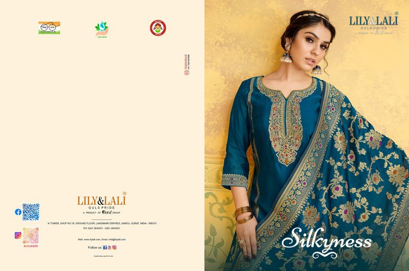 Lily & Lali Silkyness Pure Jacquard Handwork Designer Wear Kurti Collection