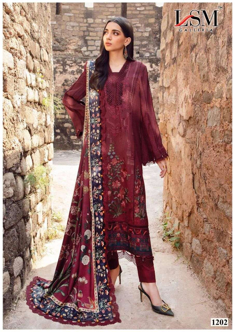 Lsm Galleria Parian Dream Vol 12 Pure Heavy Lawn Cotton Printed Salwar Suit