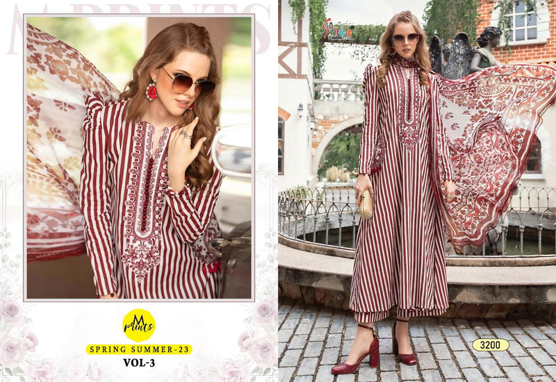 Shree Fabs M Print Spring Summer 23 Vol 3 Cotton Print With Embroidery Work Salwar Kameez