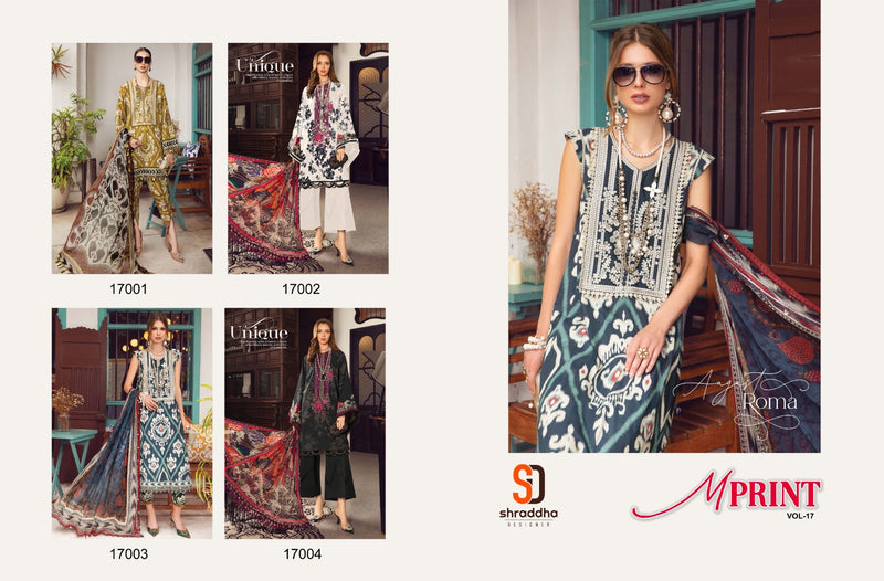 Sharaddha Designer M Print Vol 17 Lawn Cotton Heavy Embroidery Salwar Kameez
