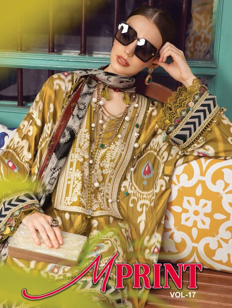 Sharaddha Designer M Print Vol 17 Lawn Cotton Heavy Embroidery Salwar Kameez