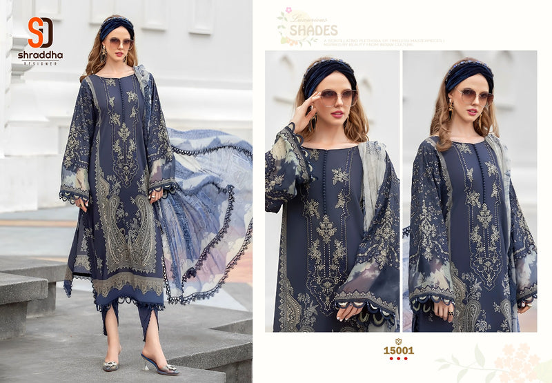 Sharaddha Designer M Prints Vol 15 Lawn Cotton Printed With Embroidery Salwar Kameez