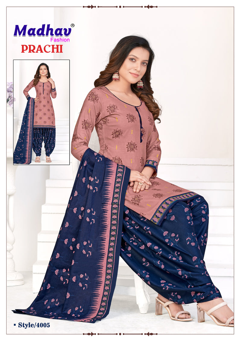 Madhav Fashion Prachi Vol 4 Cotton Printed Patiyala Suit Collection