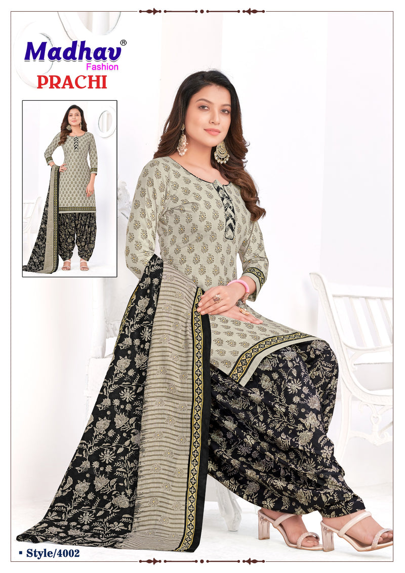 Madhav Fashion Prachi Vol 4 Cotton Printed Patiyala Suit Collection