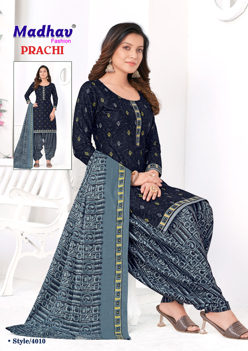 Madhav Fashion Prachi Vol 4 Cotton Printed Patiyala Suit Collection