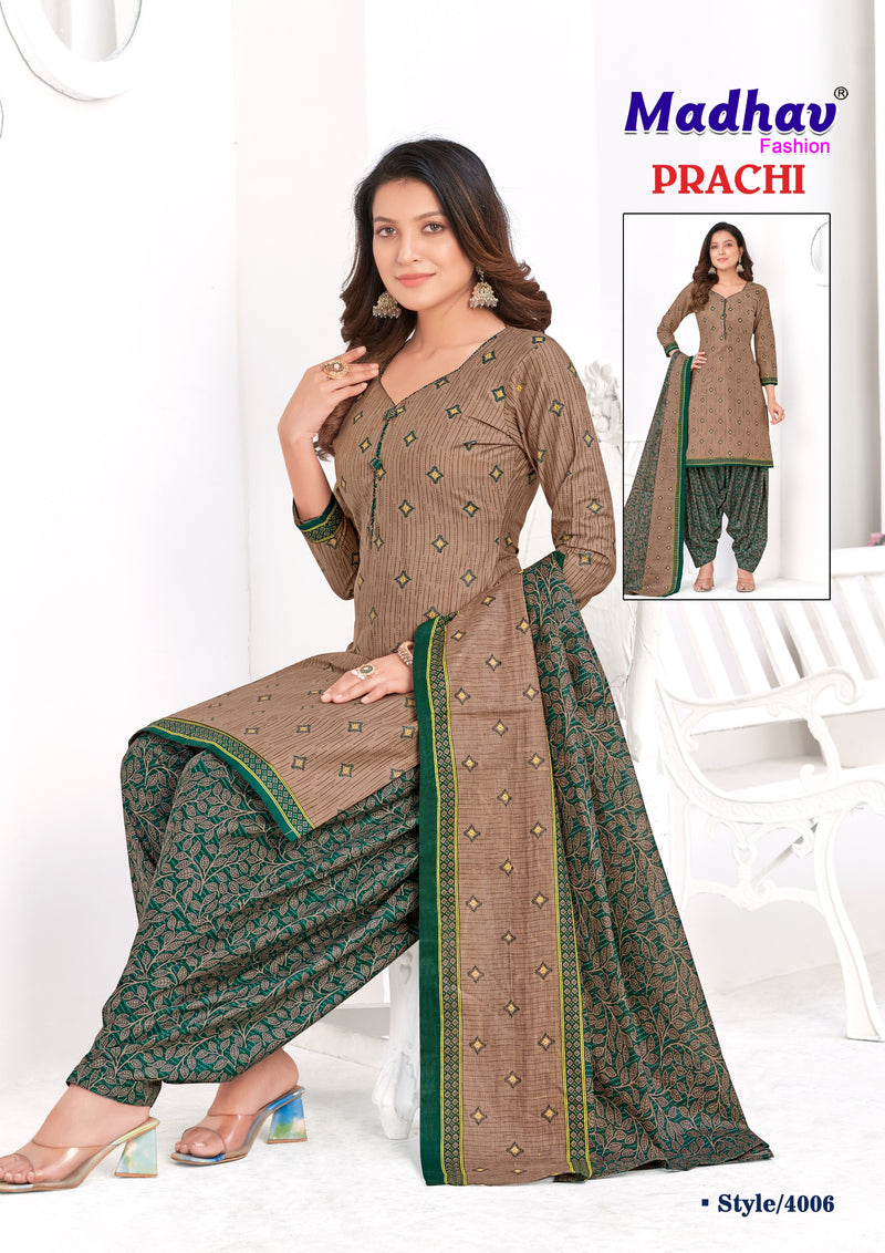 Madhav Fashion Prachi Vol 4 Cotton Printed Patiyala Suit Collection