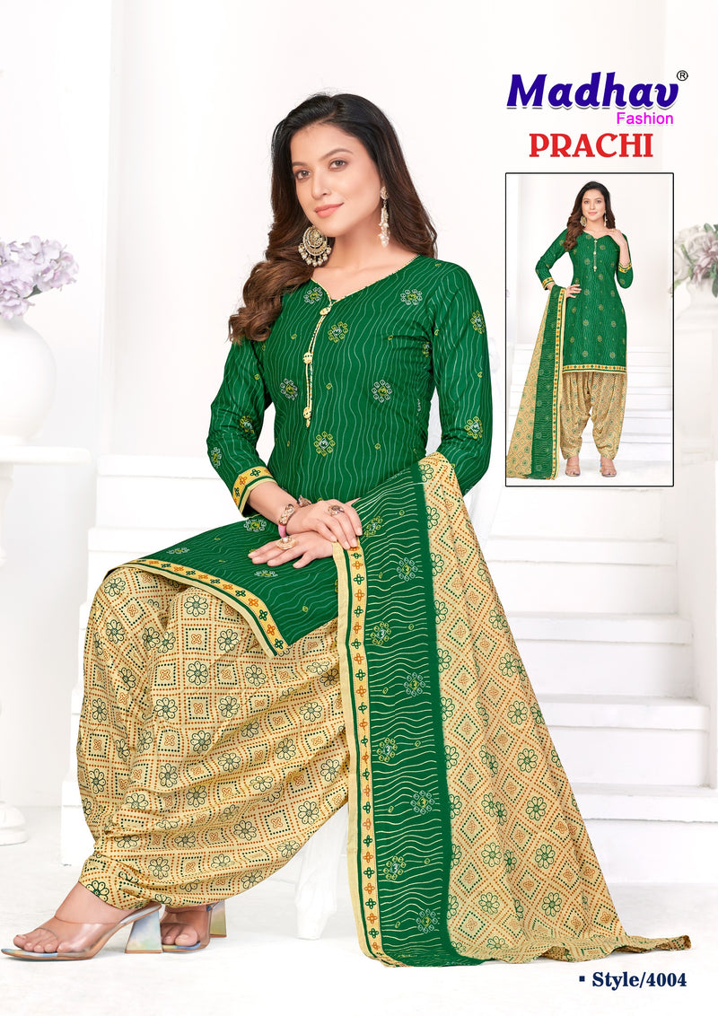 Madhav Fashion Prachi Vol 4 Cotton Printed Patiyala Suit Collection