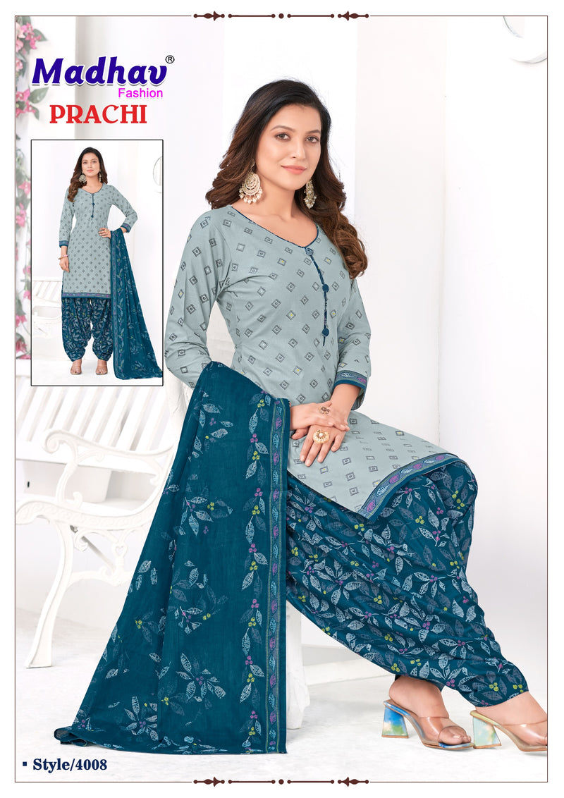 Madhav Fashion Prachi Vol 4 Cotton Printed Patiyala Suit Collection