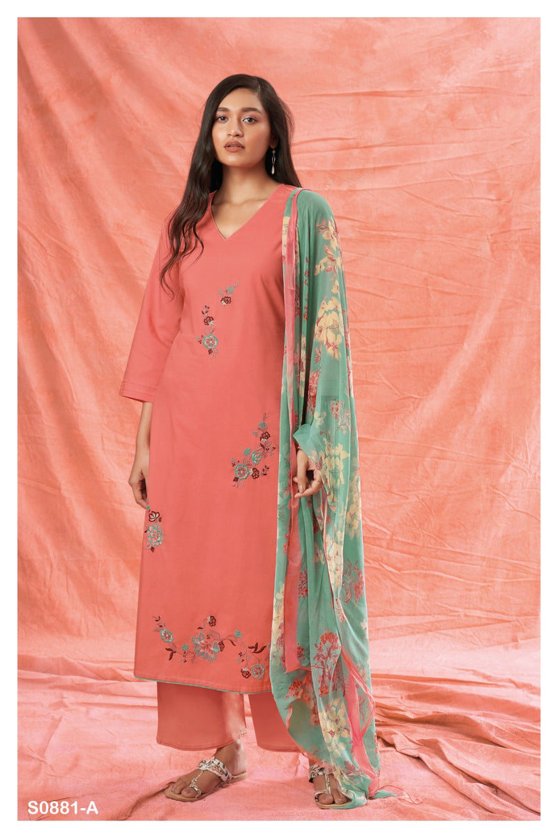 Ganga Madone 881 Cotton With Fancy Embroidery Designer Suits