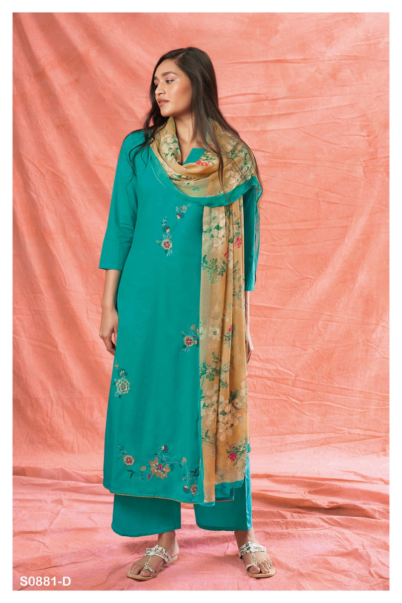 Ganga Madone 881 Cotton With Fancy Embroidery Designer Suits