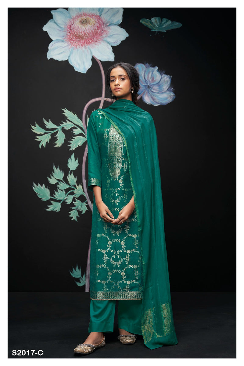 Ganga Mael 1972 Jacquard With Hand Work Designer Suit Collection
