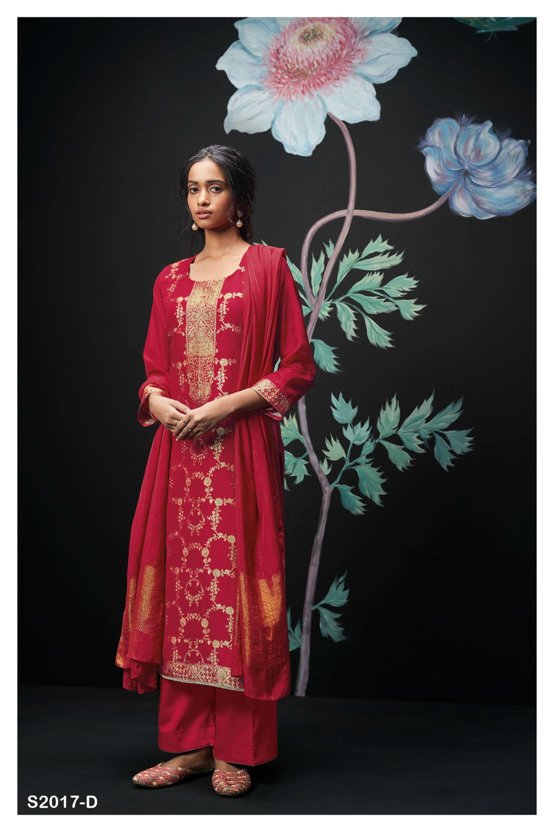 Ganga Mael 1972 Jacquard With Hand Work Designer Suit Collection