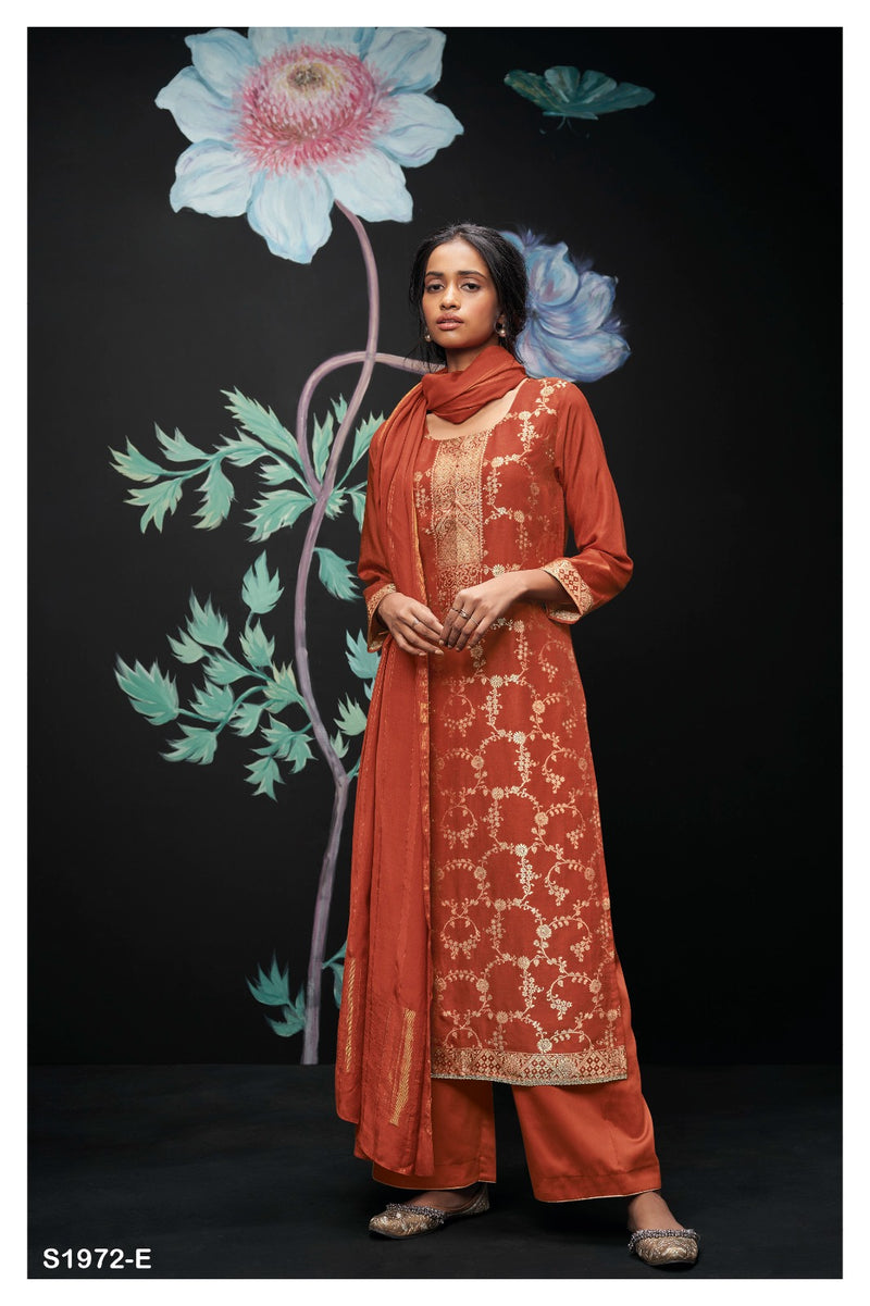 Ganga Mael 1972 Jacquard With Hand Work Designer Suit Collection