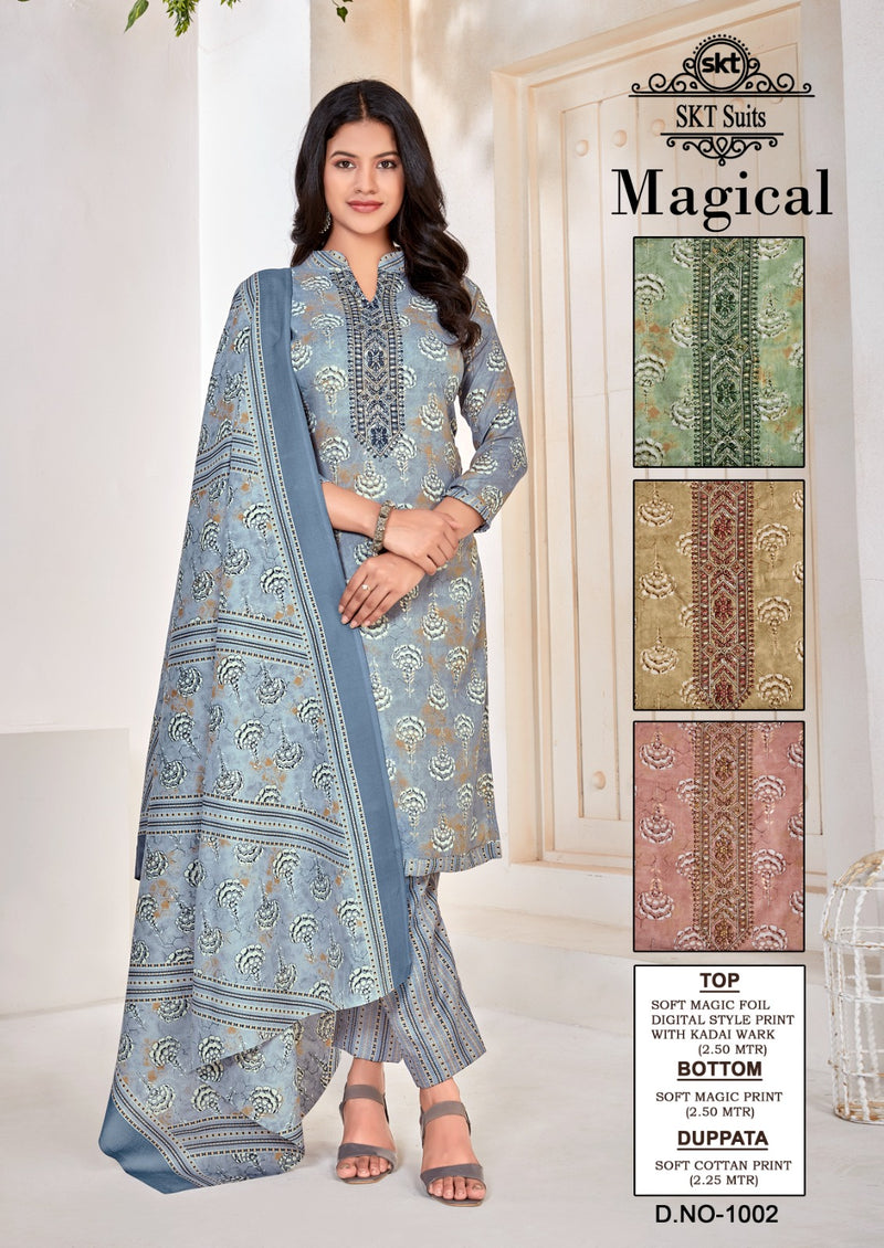 Skt Suits Magical Soft Cotton Foil Digital Style Print Suits