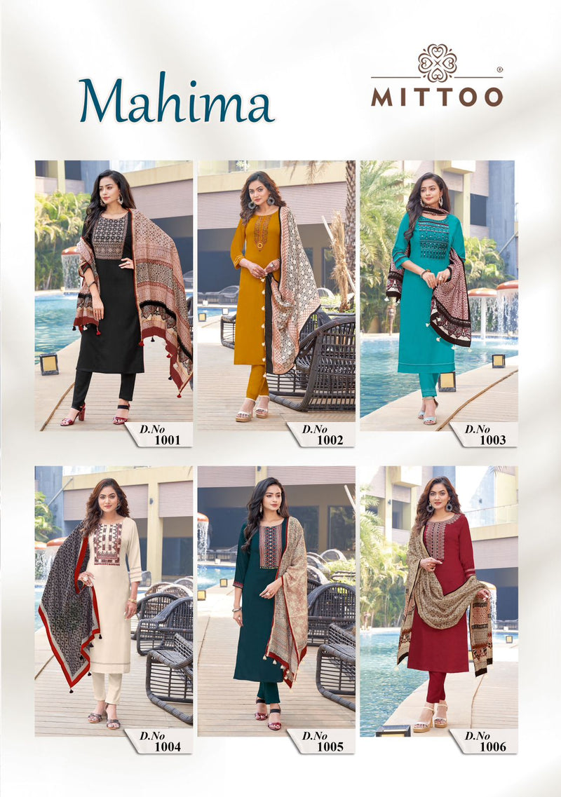 Mittoo Mahima Viscose Fancy Designer Work Kurti Combo Set