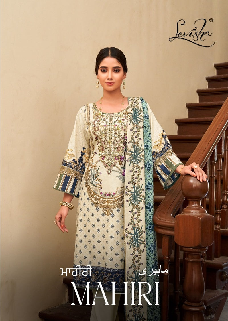 Levisha Mahiri Cambric Pakistani Printed Fancy Self Embroidery Partywear Salwar Kameez