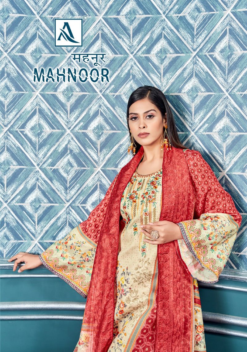 Alok Suits Mahnoor Jam Cotton With Fancy Embroidery & Swarovski Diamond Work Suits
