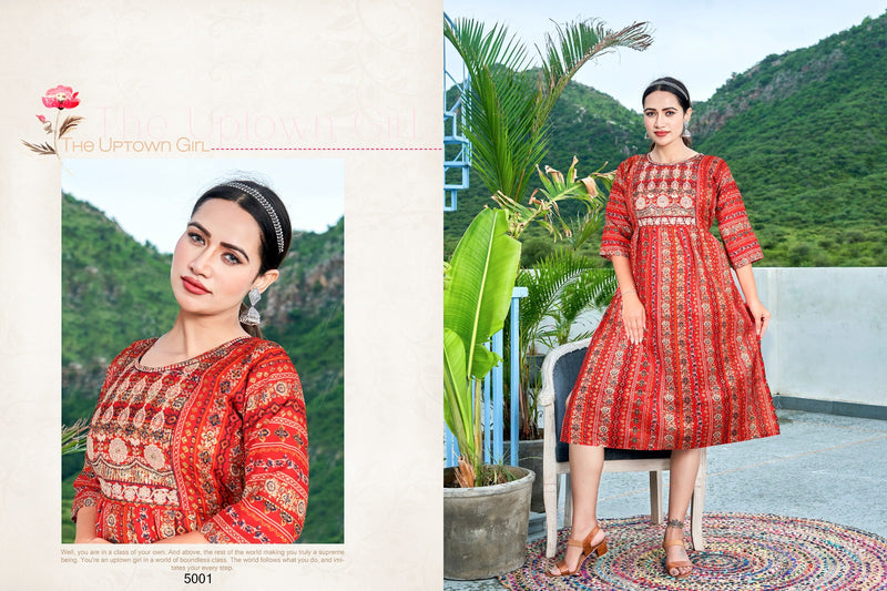 Viyaa Designer Maira Vol 3 Rayon Printed Fancy Naira Style Kurtis