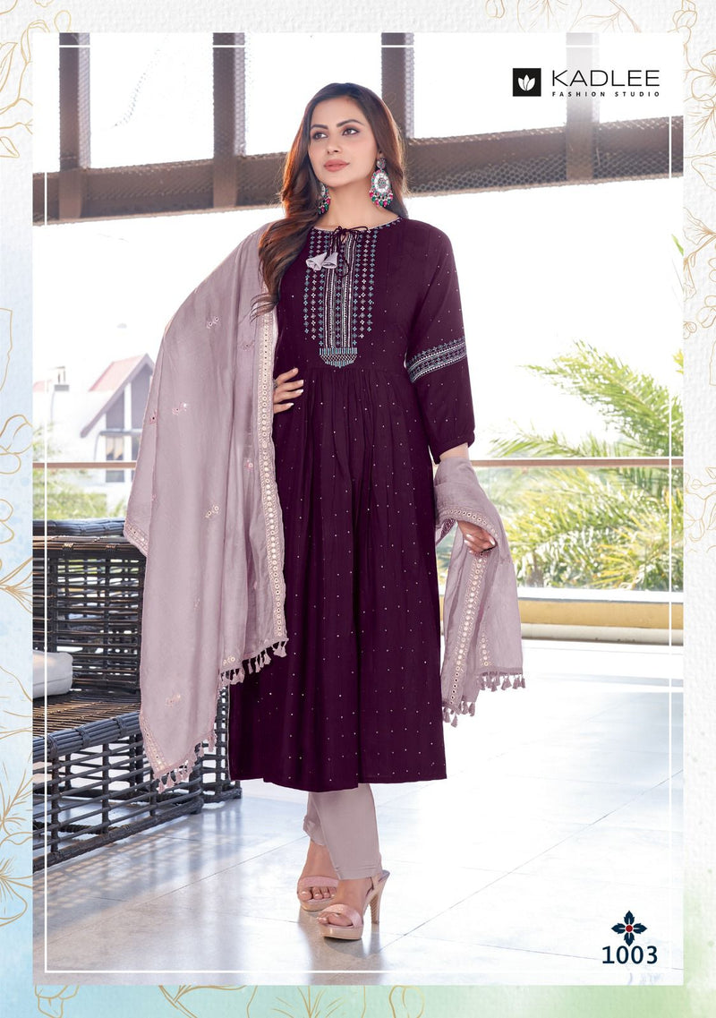 Kadlee Fashion Maitree Rayon With Sequence Work Party Wear Kurtis