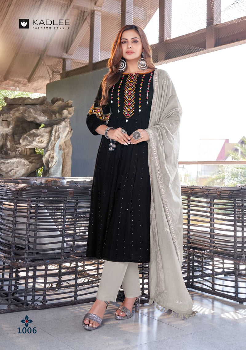 Kadlee Fashion Maitree Rayon With Sequence Work Party Wear Kurtis