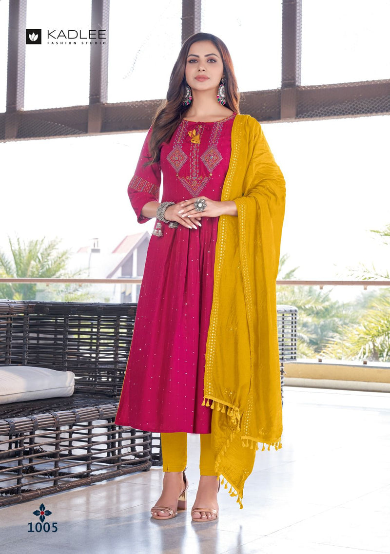 Kadlee Fashion Maitree Rayon With Sequence Work Party Wear Kurtis