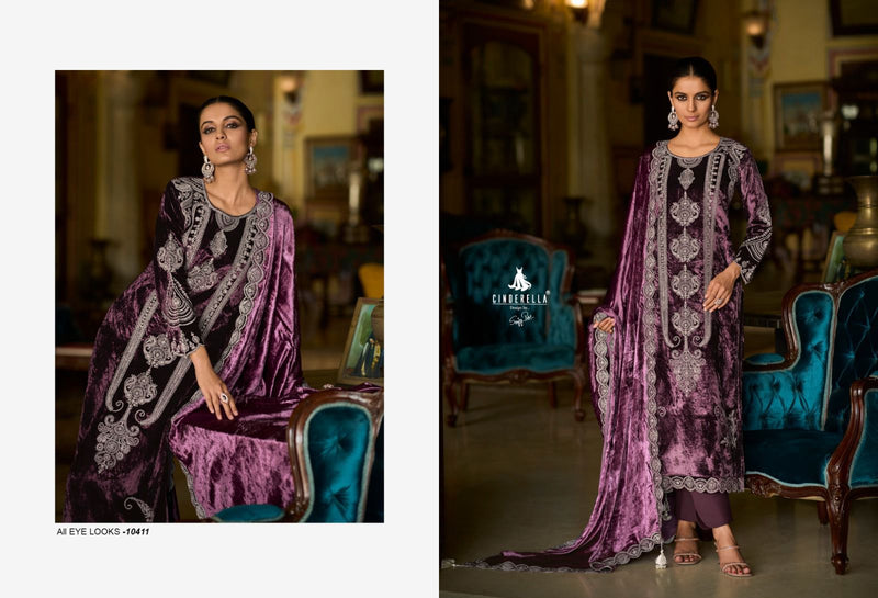 Cindrella Makhmal E kahani Velvet Embroidery Heavy Designer Suit Collection