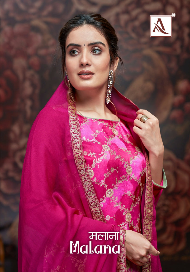 Alok Suit Malana Jacquard With Digital Print With Work Designer Suit
