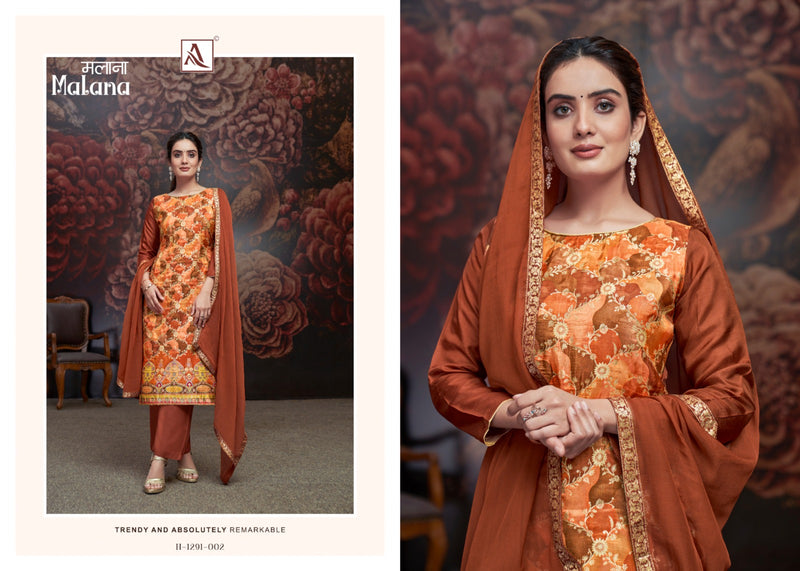 Alok Suit Malana Jacquard With Digital Print With Work Designer Suit