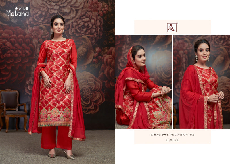 Alok Suit Malana Jacquard With Digital Print With Work Designer Suit