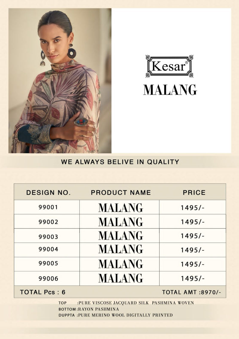 Kesar Malang Pashmina Pure Designer Exclusive Winter Wear Suit Collection