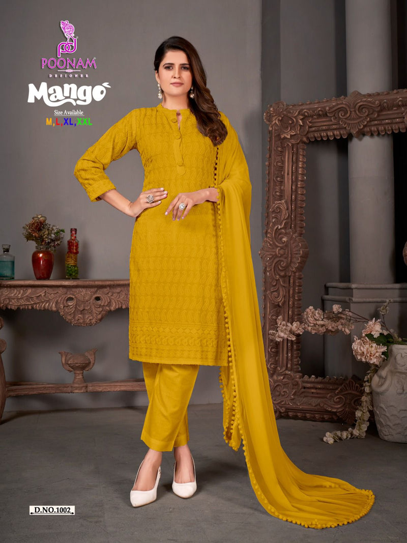 Poonam Designer Mango Chikan Rayon Fancy Kurti Combo
