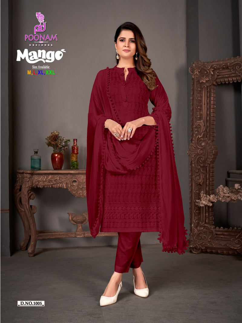 Poonam Designer Mango Chikan Rayon Fancy Kurti Combo