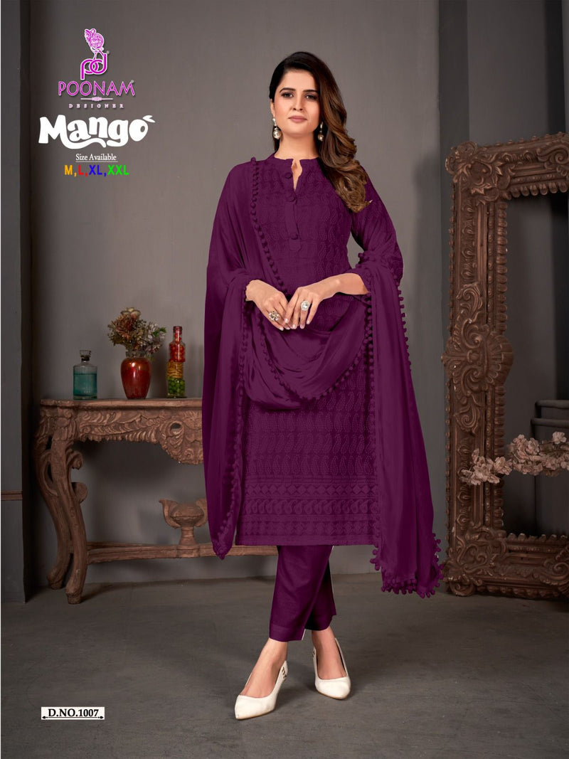 Poonam Designer Mango Chikan Rayon Fancy Kurti Combo
