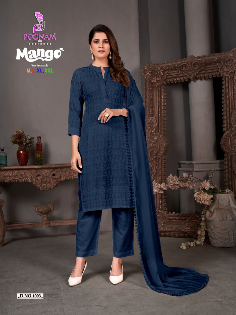 Poonam Designer Mango Chikan Rayon Fancy Kurti Combo